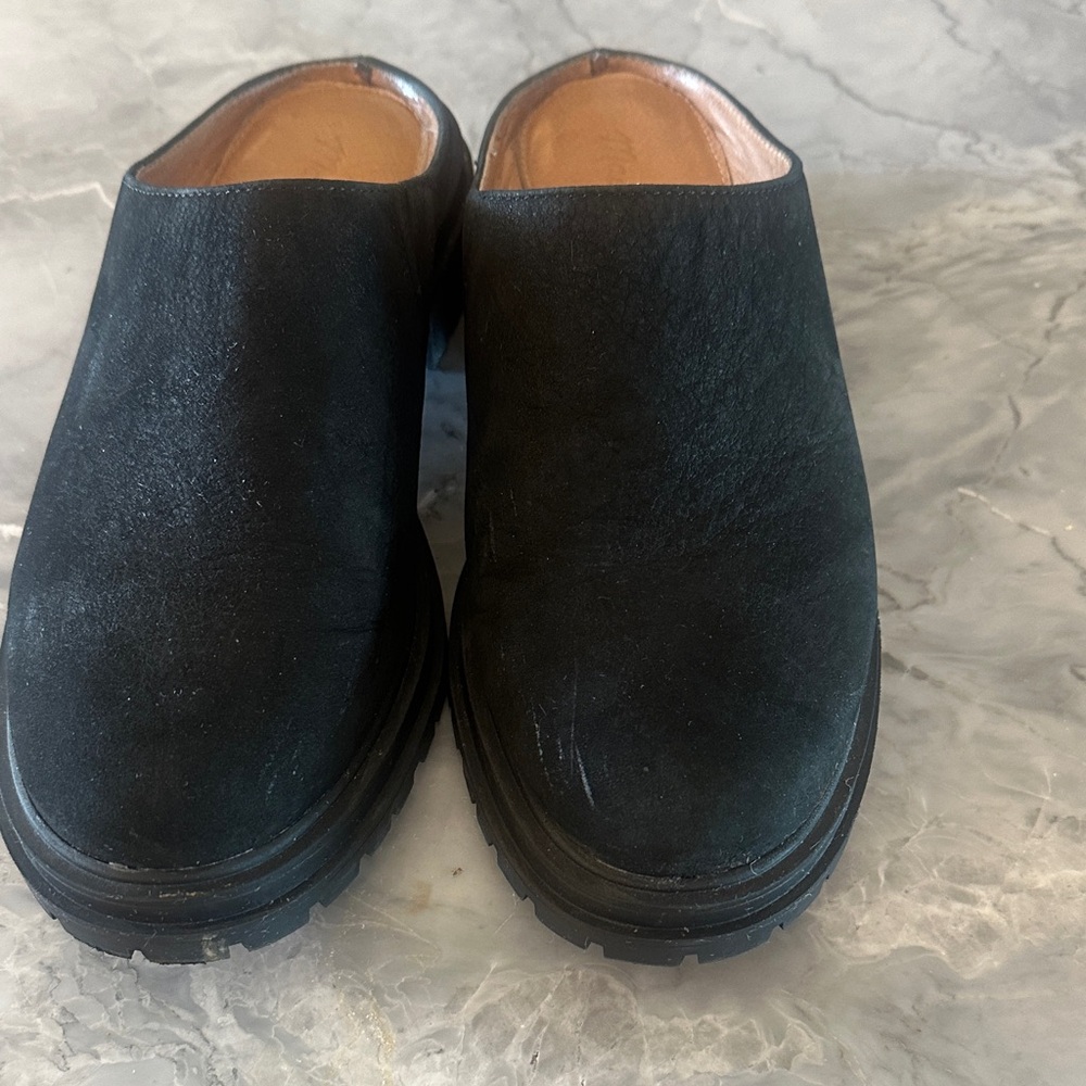 Madewell Women's Black Suede Slip-On Clog Loafers